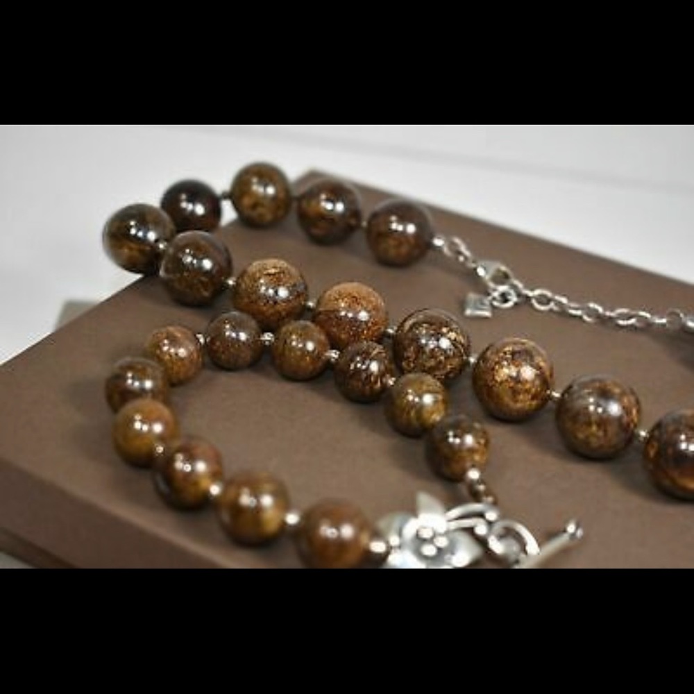 Silpada sterling silver bronzite Necklace
& Bracelet SET - Picture 2 of 4